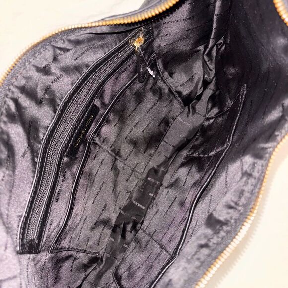 Michael Kors Lydia Black Leather Large Shoulder HOBO Bag - Picture 11 of 16